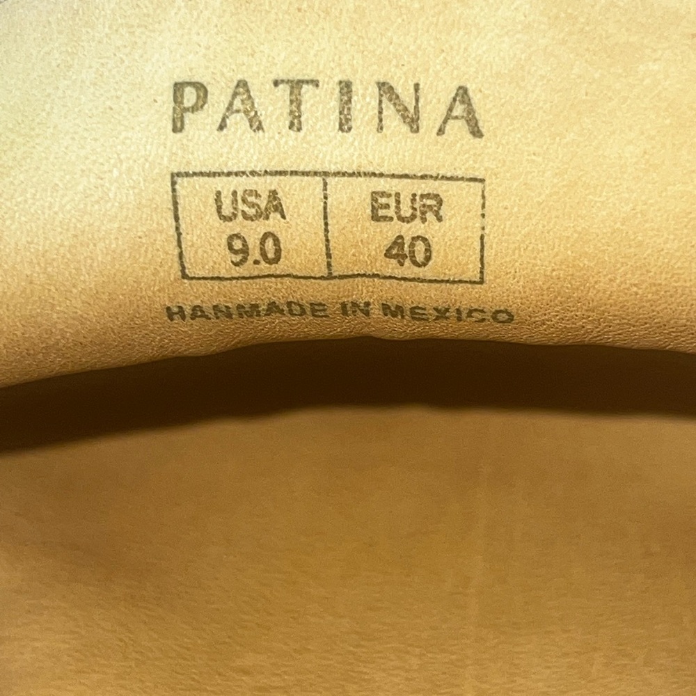 Patina Chunky Tan Suede Platform Loafers Size 9 - Picture 5 of 5